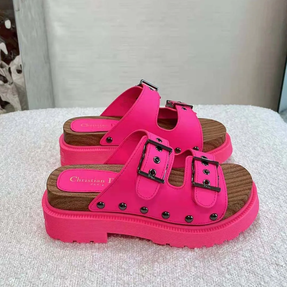 Dior Diorquake Strap Sandal Bright Pink Calfskin for Women