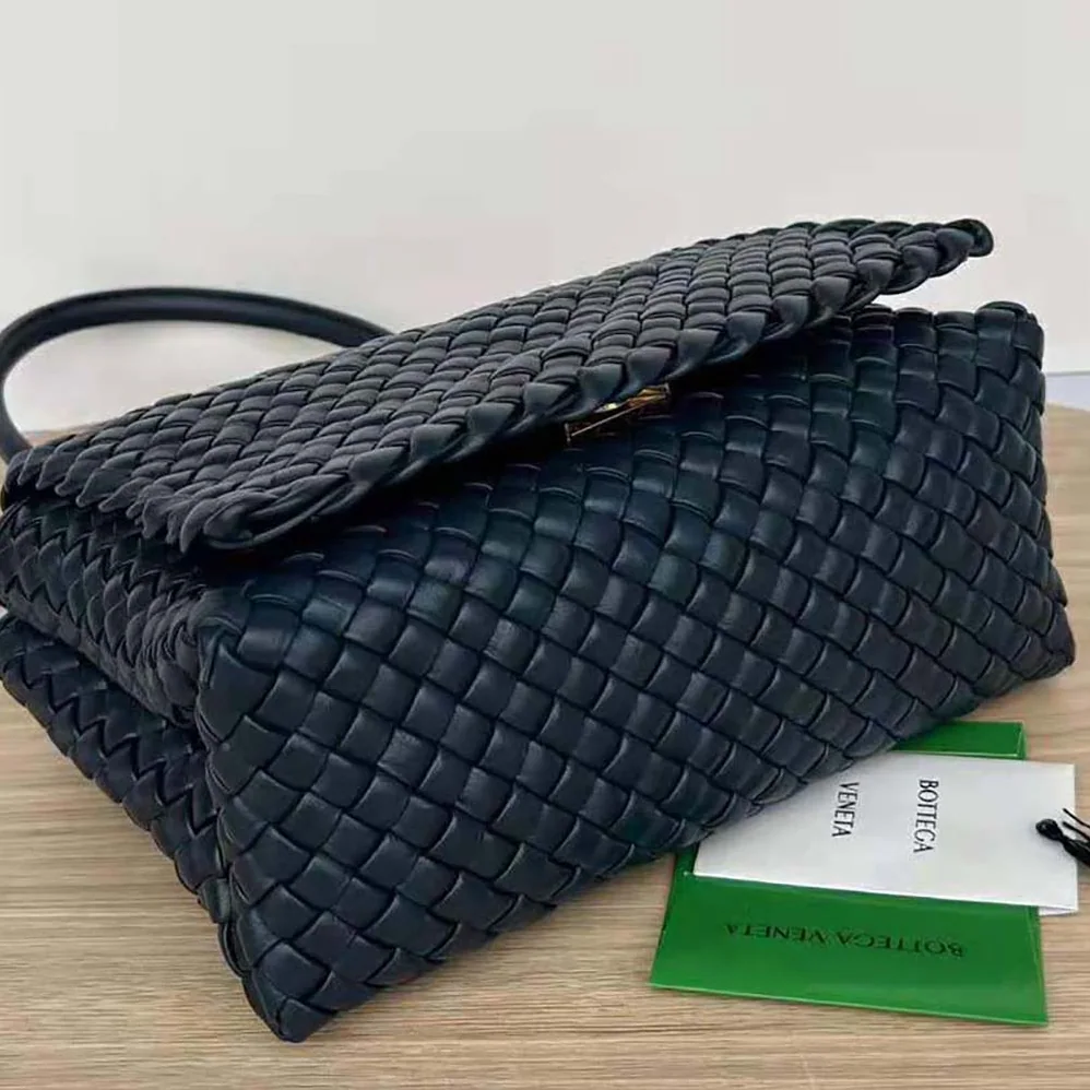 Bottega Veneta Patti Top Handle Bag in Lambskin for Women in Black Bottega Veneta Patti Top Handle Bag in Lambskin for Women in Black