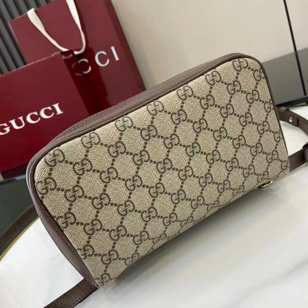 Gucci Ophidia Small Backpack / Beige/ Dark Brown Gold Hardware Gucci Ophidia Small Backpack / Beige/ Dark Brown Gold Hardware