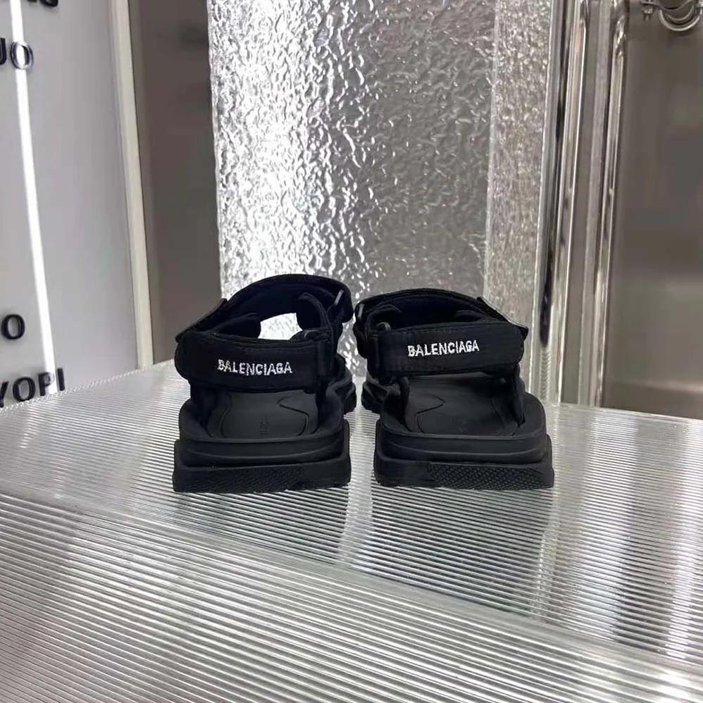 Balenciaga Tourist Sandal in Black Technical Material for Unisex