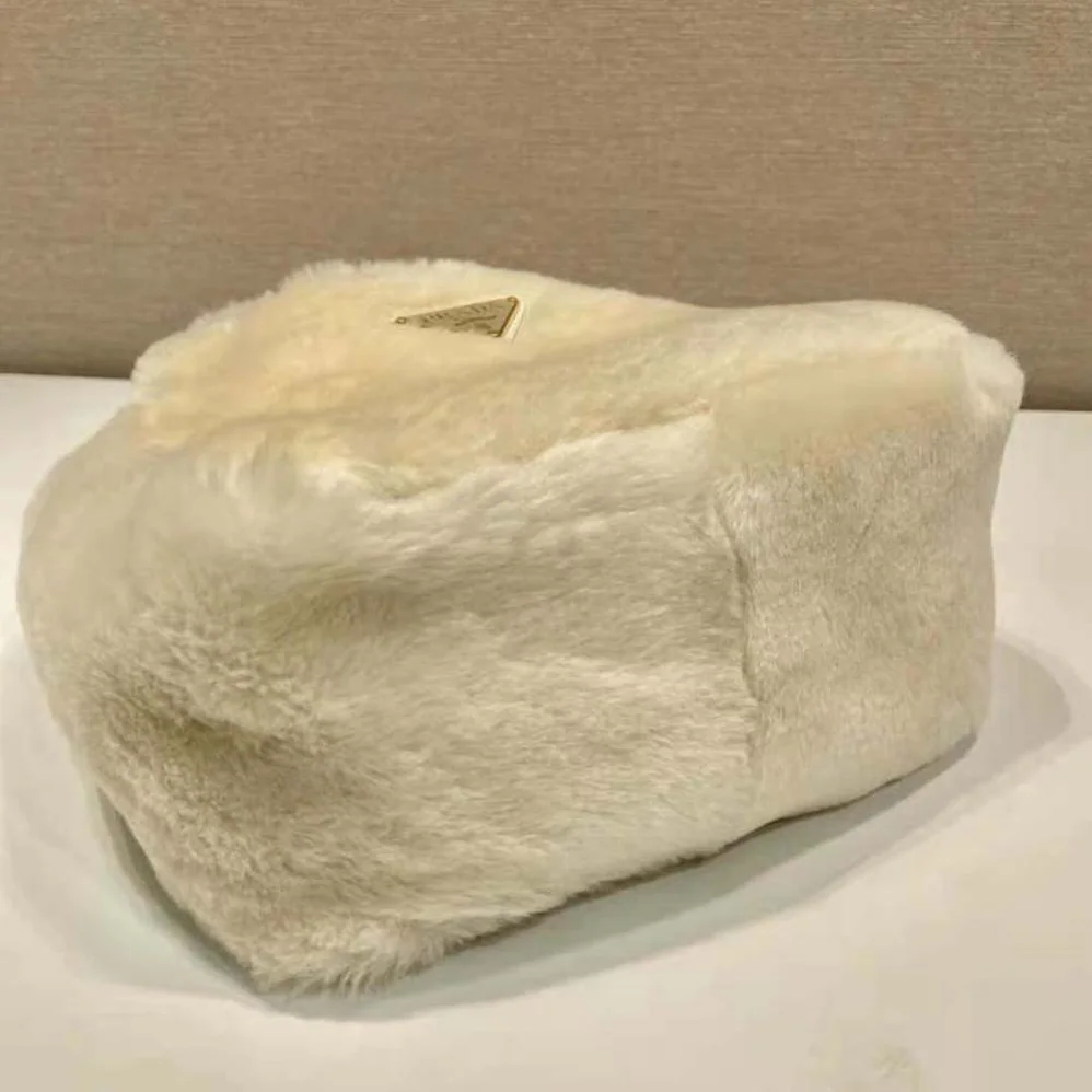 Prada Shearling Mini Handbag for Women in Beige Prada Shearling Mini Handbag for Women in Beige