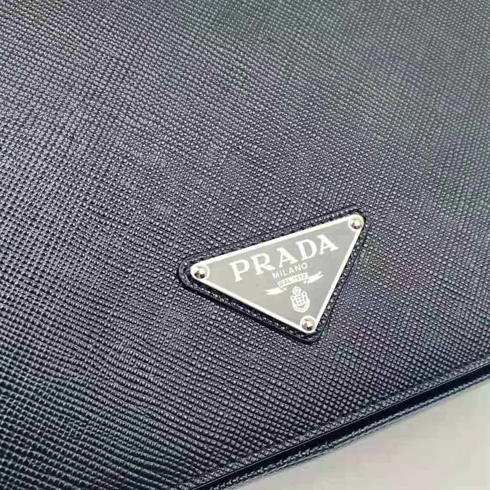 Prada Bag with Saffiano Leather Shoulder Strap for Men in Black Prada Bag with Saffiano Leather Shoulder Strap for Men in Black