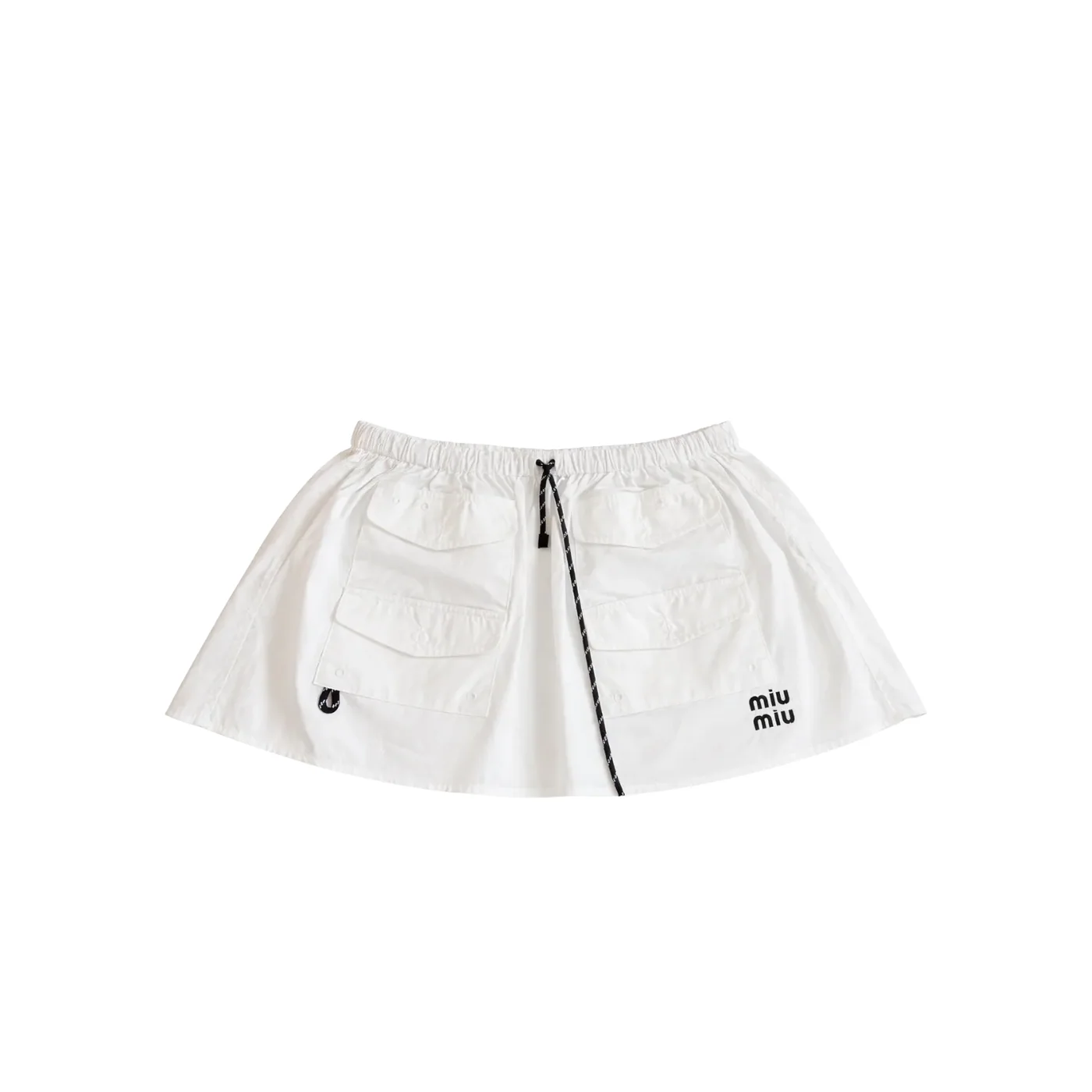 Miu Miu Technical Poplin Utility Mini Skirt White