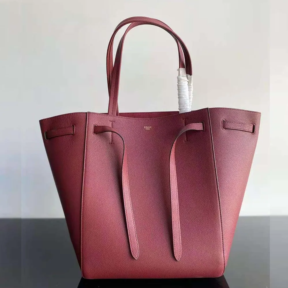 Celine Small Cabas Phantom in Soft Grained Calfskin for Women in Maroon Celine Small Cabas Phantom in Soft Grained Calfskin for Women in Maroon