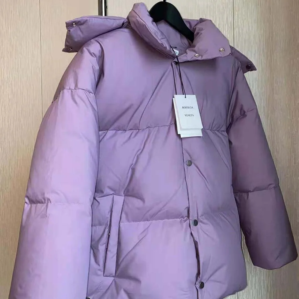 Bottega Veneta Frosted Poplin Puffer Jacket for Women in Purple Bottega Veneta Frosted Poplin Puffer Jacket for Women in Purple