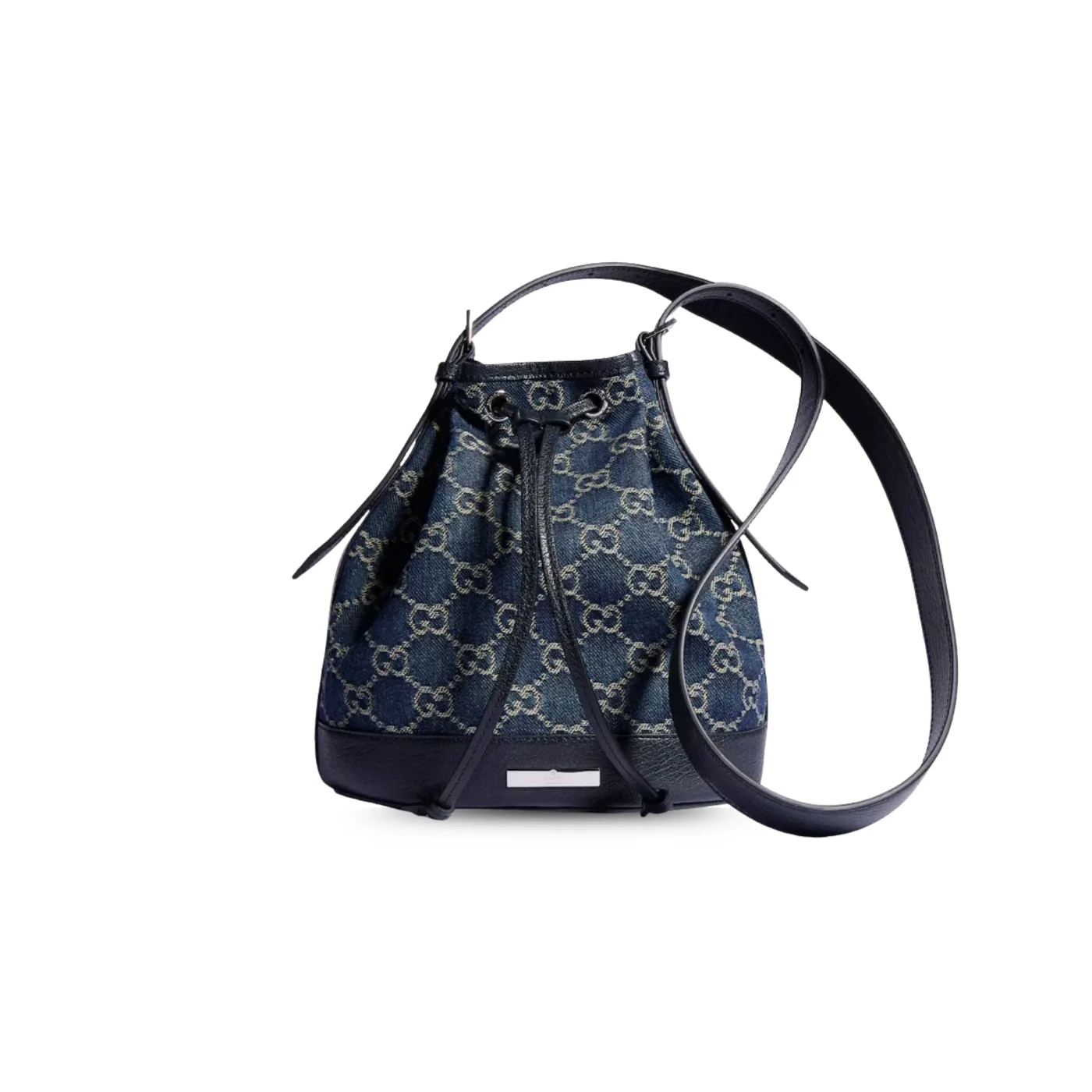 Gucci Venice Small Bucket Bag / Dark Blue Denim Palladium Hardware Gucci Venice Small Bucket Bag / Dark Blue Denim Palladium Hardware