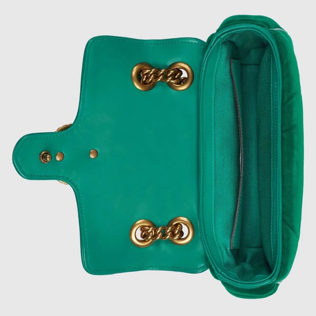 Gucci GG Marmont Mini Green Shoulder Bag FACK2 2545- 8.5 Inches/ Gucci GG Marmont Mini Green Shoulder Bag FACK2 2545- 8.5 Inches/