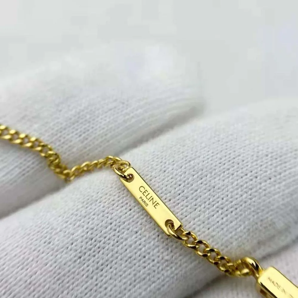 Celine Separables Triomphe Bag Pendant in Brass with Gold Finish for Women