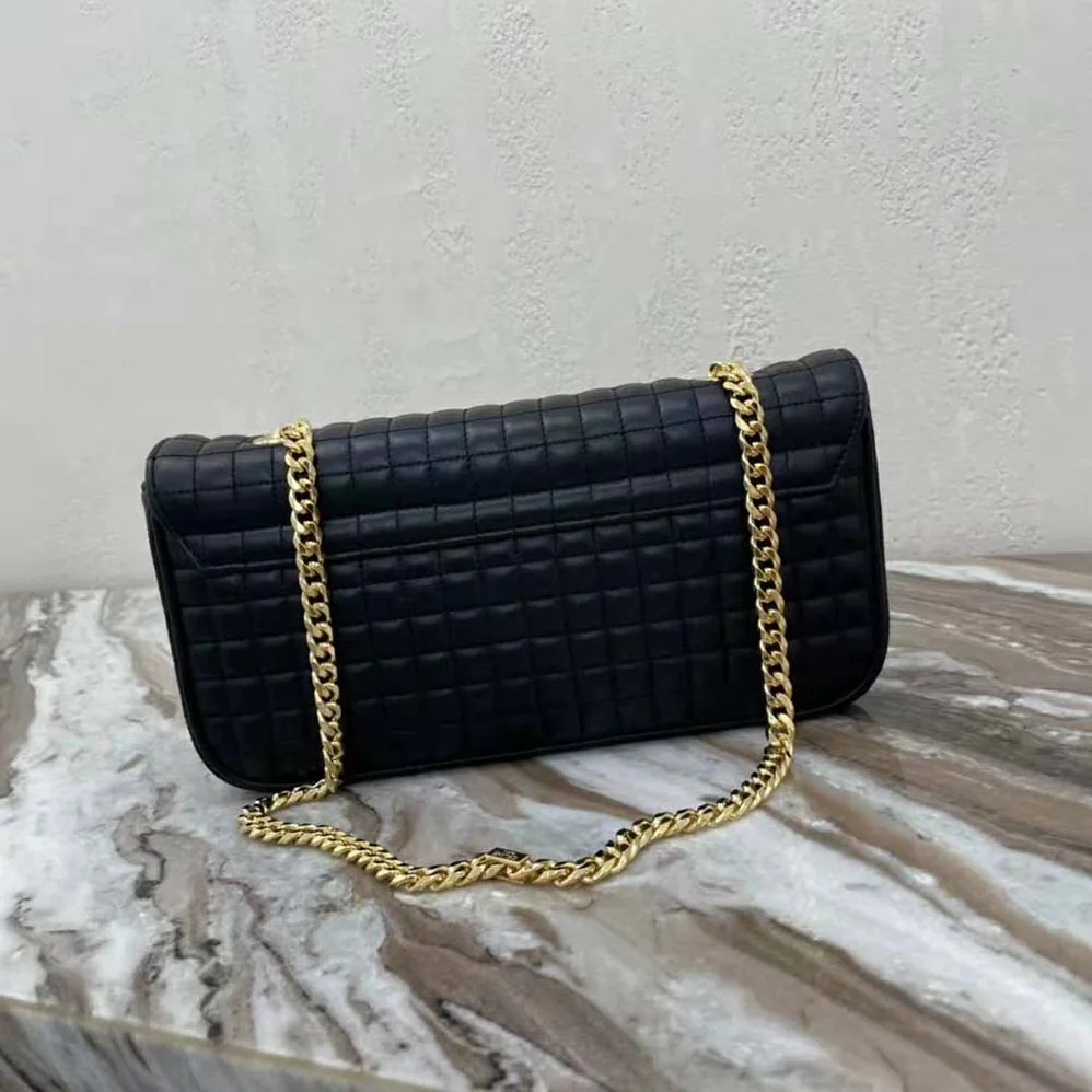 Celine Medium Chain Sulky Bag in Quilted Lambskin for Women in Black