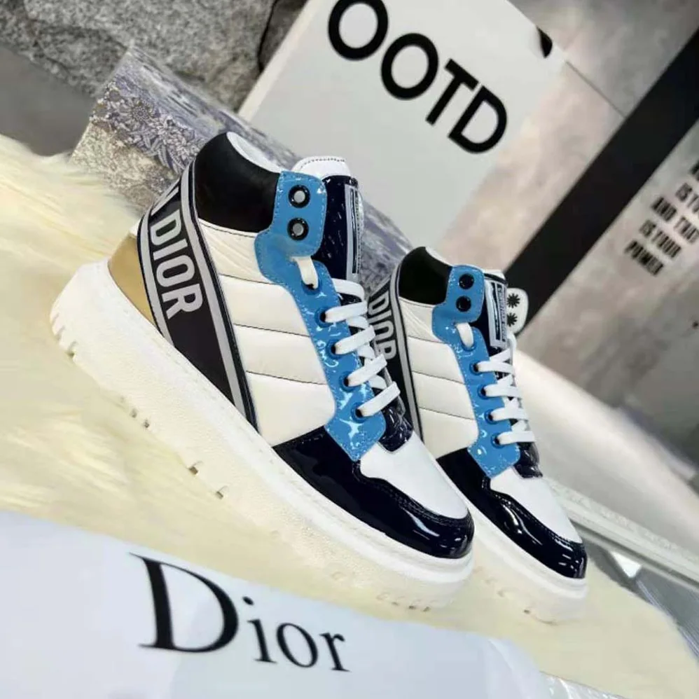Dior D-Player Sneaker Blue Multicolor Technical Fabric Suede and Calfskin for Unisex