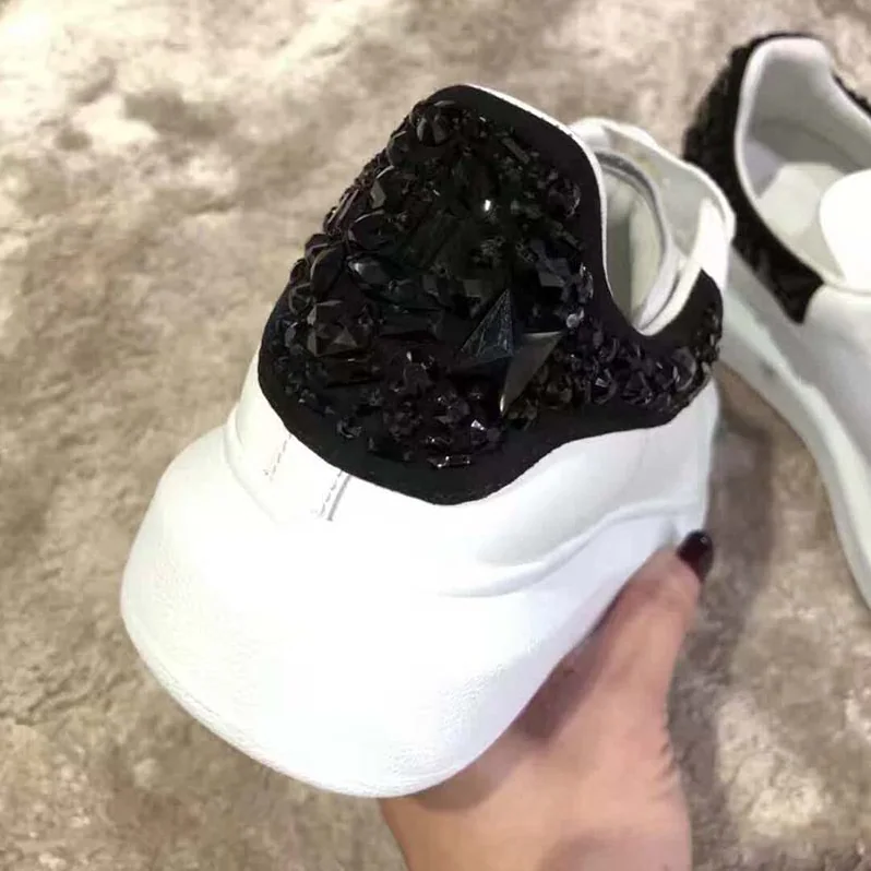 Alexander Mcqueen Oversized Sneaker with Cluster Embroidery Shoes White for Women