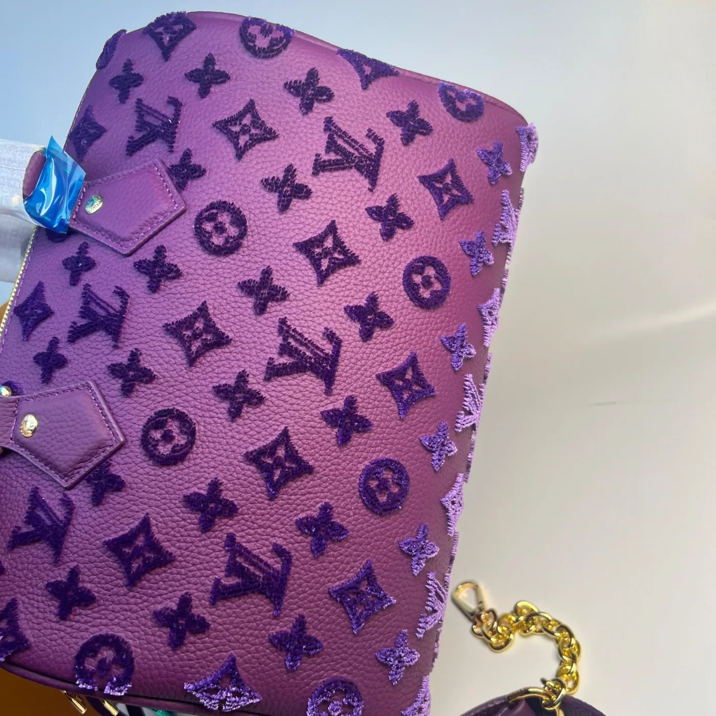 Louis Vuitton Speedy Bandouliere 25 Top Handle Bag in Purple Gold Hardware Louis Vuitton Speedy Bandouliere 25 Top Handle Bag in Purple Gold Hardware
