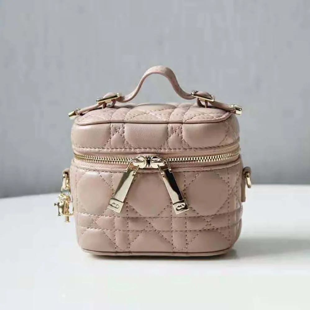 Dior Micro Lady Dior Vanity Case Cannage Lambskin for Women in Pink