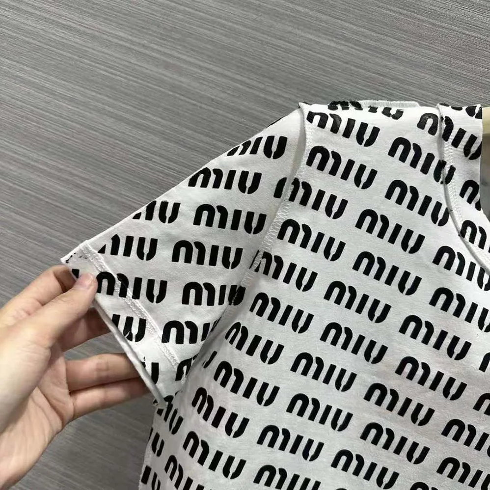 Miu Miu Print Cotton T for Women in shirt with Print Logo Miu Miu Print Cotton T for Women in shirt with Print Logo