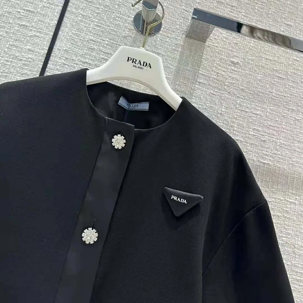 Prada Kid Mohair Jacket for Women in Black