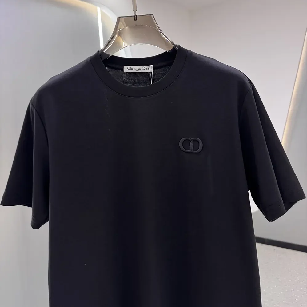 Dior CD Icon T-Shirt Relaxed Fit Black Cotton Jersey for Men Dior CD Icon T-Shirt Relaxed Fit Black Cotton Jersey for Men