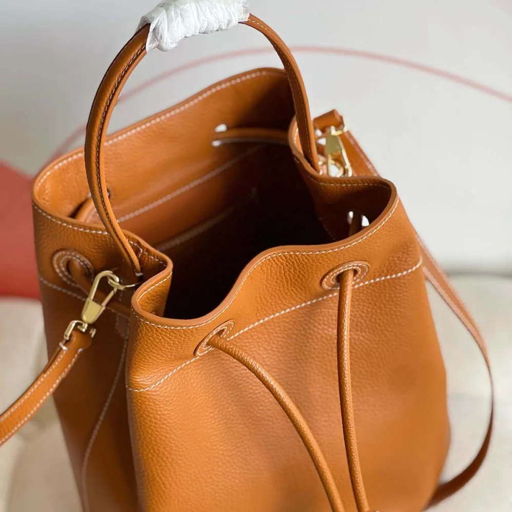 Burberry Grainy Leather Small TB Bucket Bag for Women in Brown Burberry Grainy Leather Small TB Bucket Bag for Women in Brown