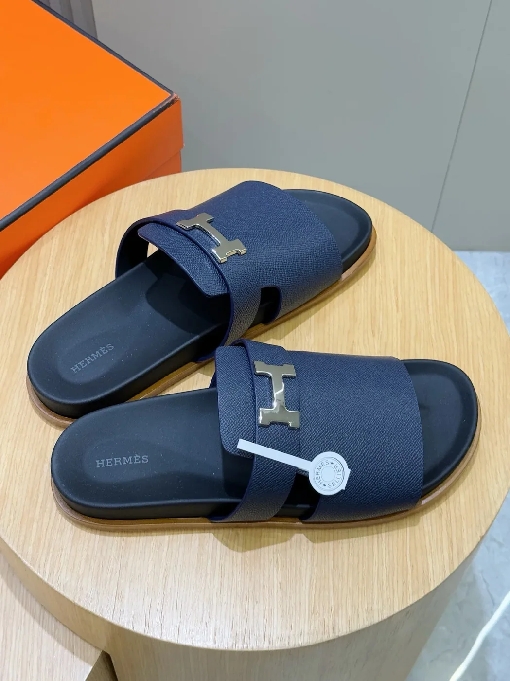 Hermes Jaures Sandals Navy Blue Hermes Jaures Sandals Navy Blue