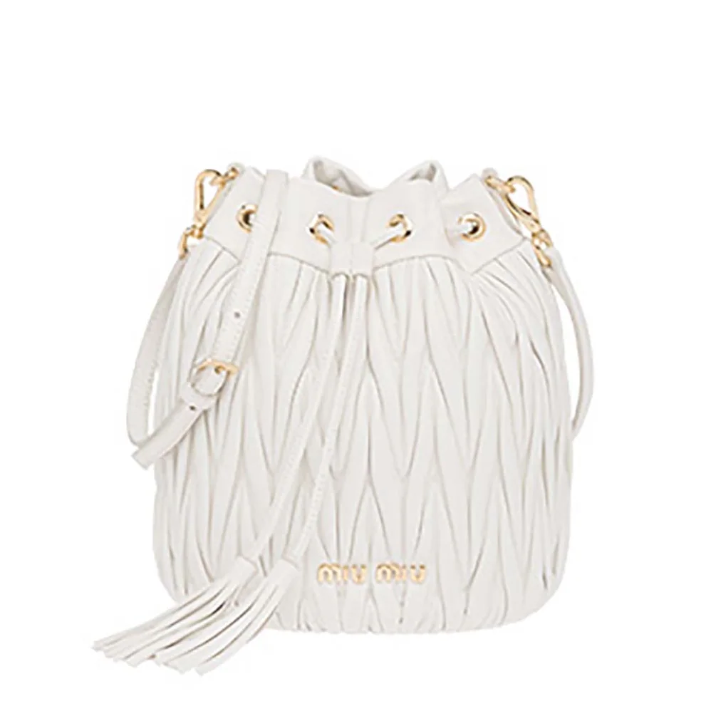 Miu Miu Matelasse Leather Bag for Women in White Miu Miu Matelasse Leather Bag for Women in White
