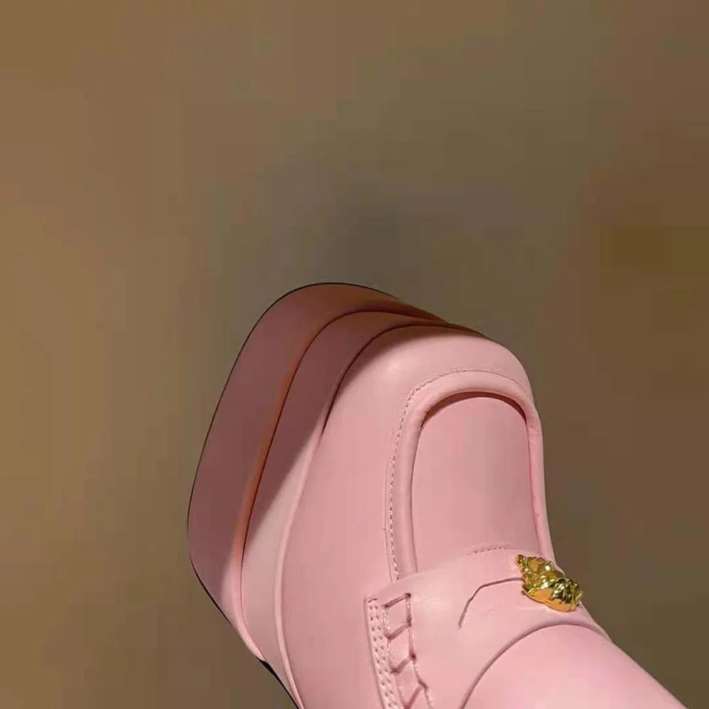 Versace Intrico Platform Loafers in 15cm Heel Height for Women in Pink Versace Intrico Platform Loafers in 15cm Heel Height for Women in Pink