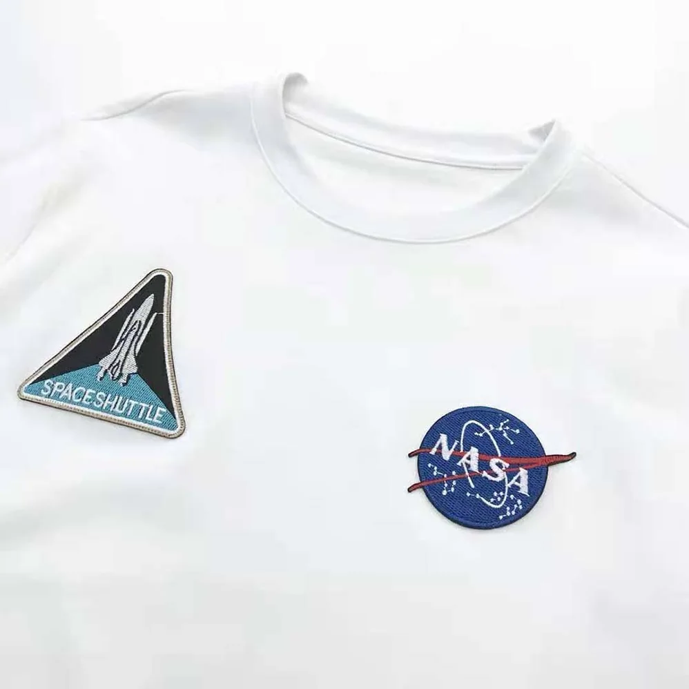 Balenciaga Space Long Sleeve T-Shirt in White and Black Vintage Jersey for Women
