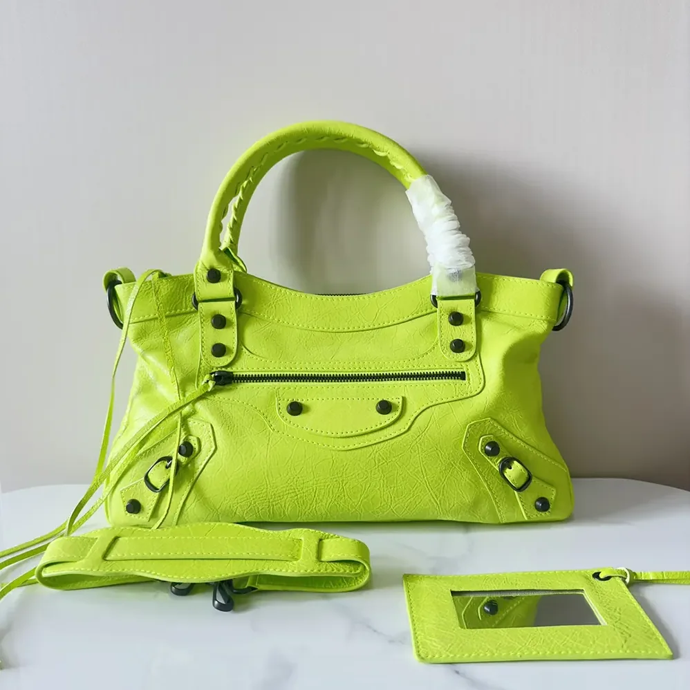 Balenciaga Le City First Bag In Granny Green Arena Storico Lambskin for Women Balenciaga Le City First Bag In Granny Green Arena Storico Lambskin for Women