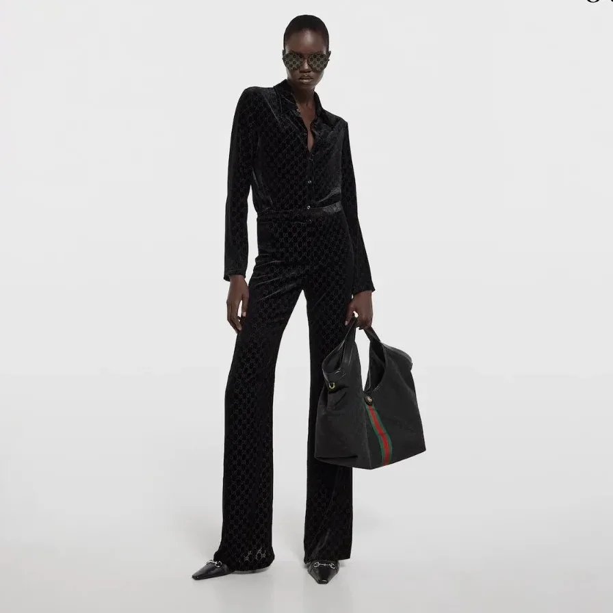 Gucci Giglio Large Tote Bag in Black Gold Hardware