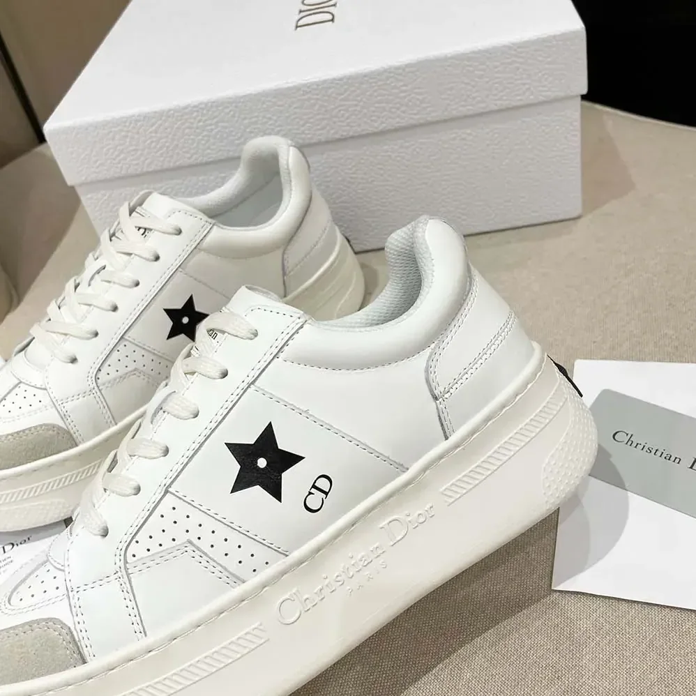 Dior Dior Star Platform Sneaker White Calfskin and Suede for Women