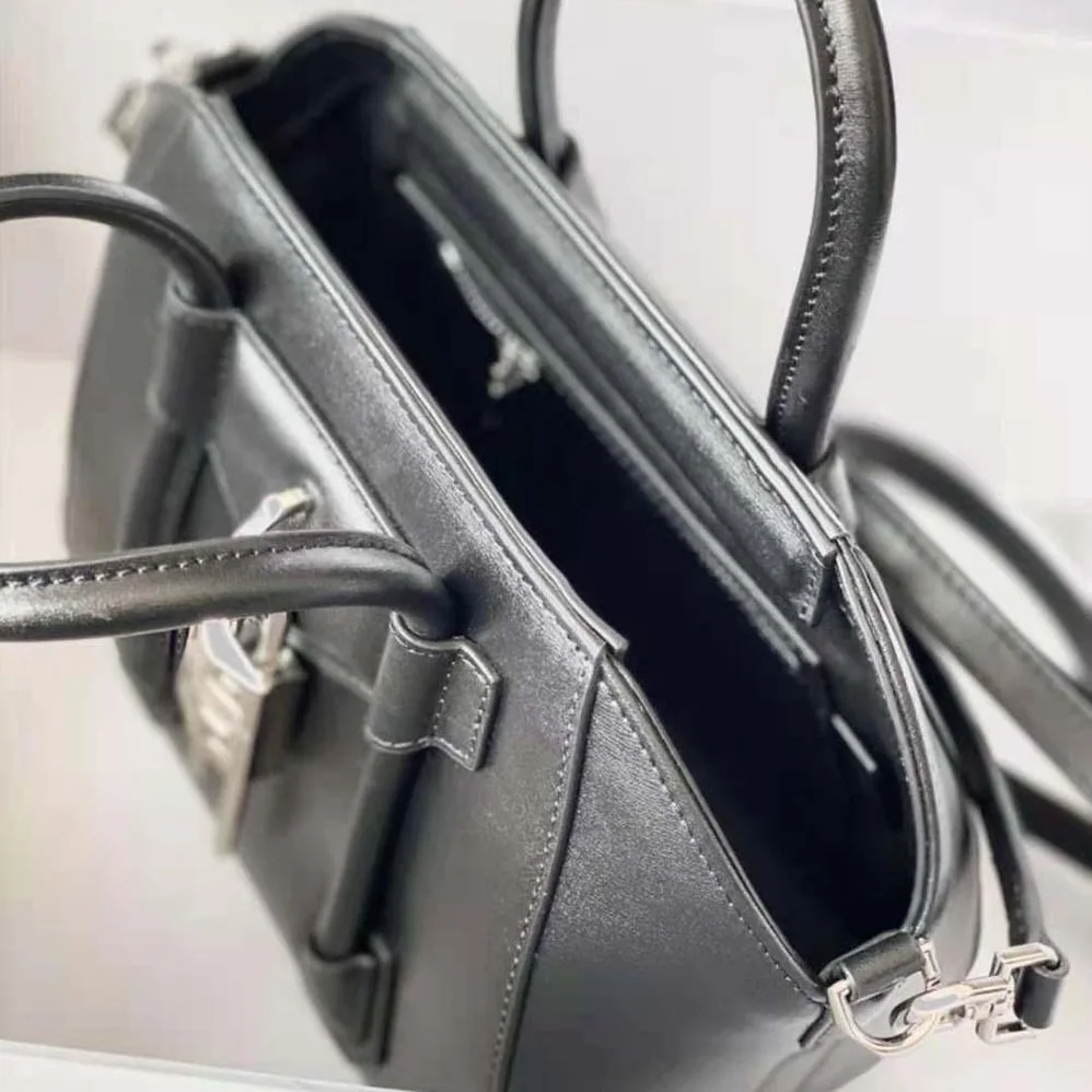 Givenchy Mini Antigona Lock Bag in Box Leather for Women in Black