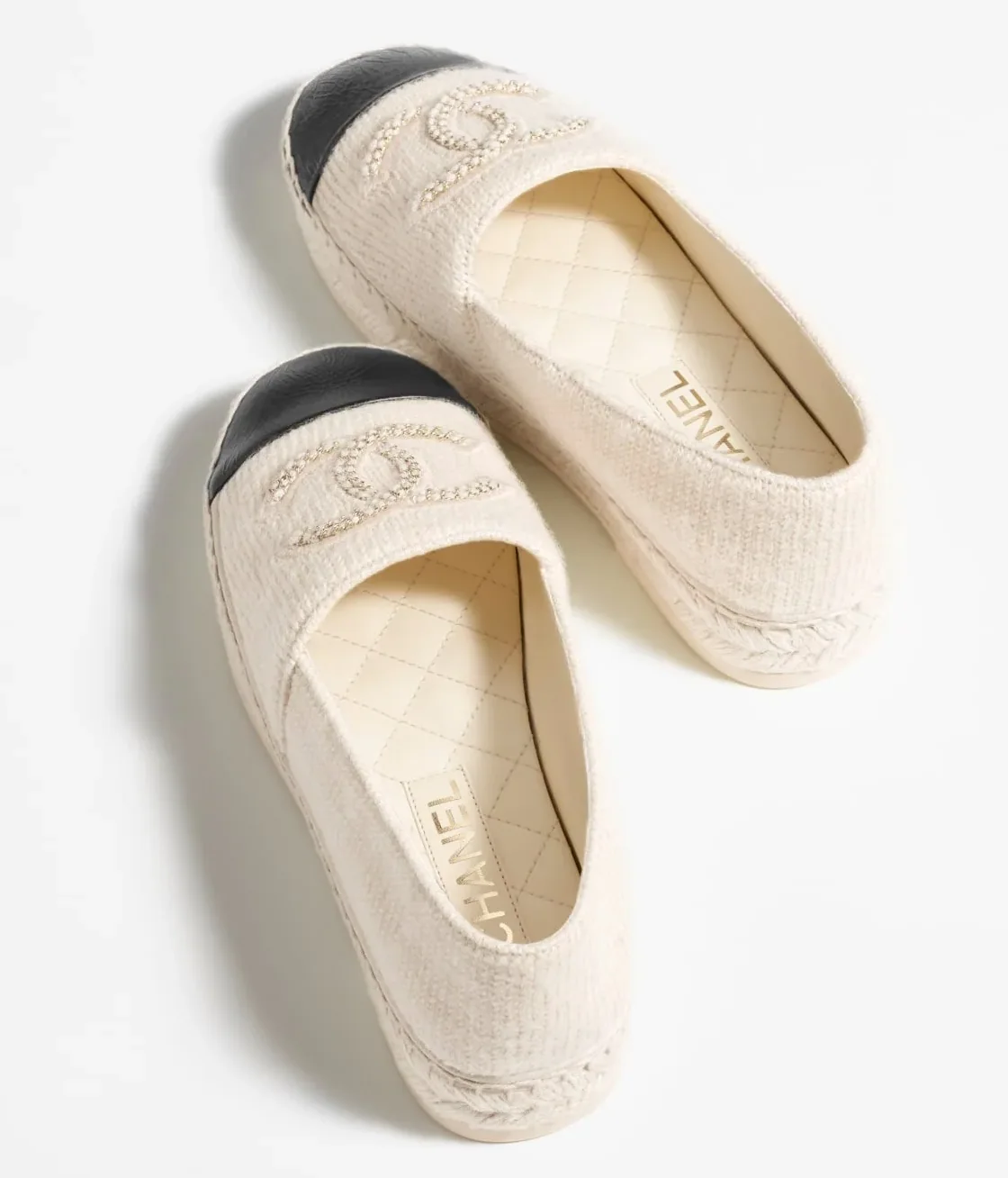Chanel Espadrilles Ivory And Black Chanel Espadrilles Ivory And Black