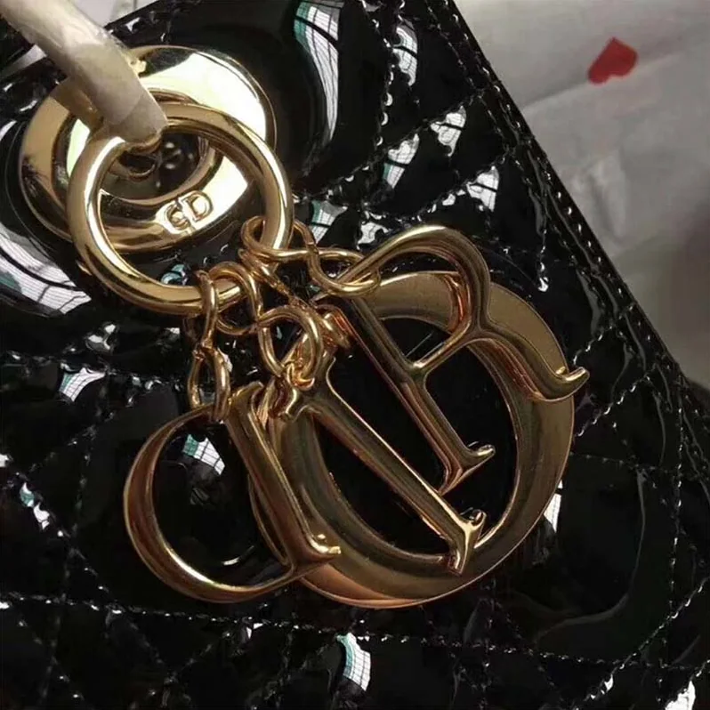 Dior Lady Dior Bag in Bright Patent Calfskin in Black Dior Lady Dior Bag in Bright Patent Calfskin in Black