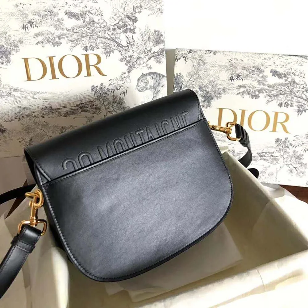Dior Medium Dior Bobby Bag Denim Box Calfskin for Women in Black