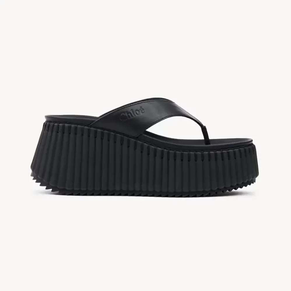 Chloe Nama Wedge Slide for Women in Black