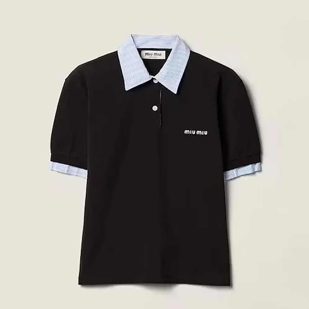 Miu Miu Cotton Piqué Polo Shirt-MJN5551843 for Women