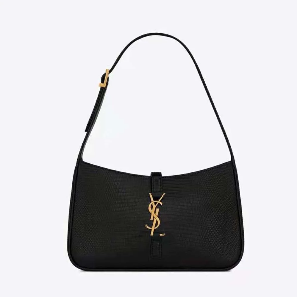 Saint Laurent YSL Le 5 à 7 Mini in Lizard for Women in Black
