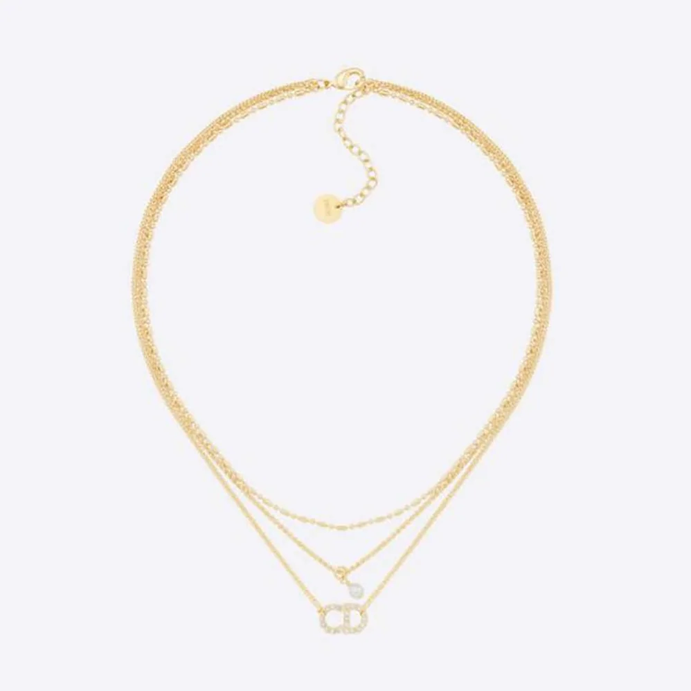 Dior Clair D Lune Necklace Gold-Finish Metal and White Crystals for Women Dior Clair D Lune Necklace Gold-Finish Metal and White Crystals for Women