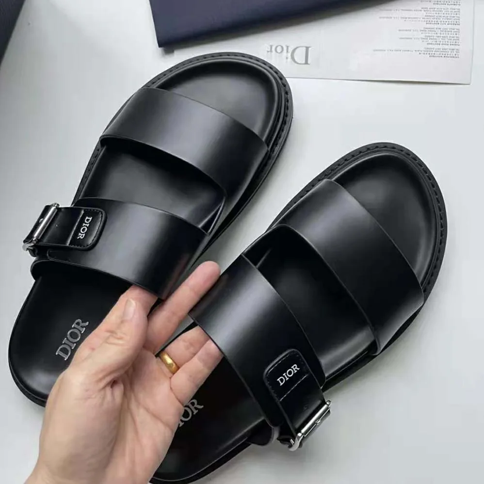 Dior Aqua Sandal Black Smooth Calfskin for Men Dior Aqua Sandal Black Smooth Calfskin for Men