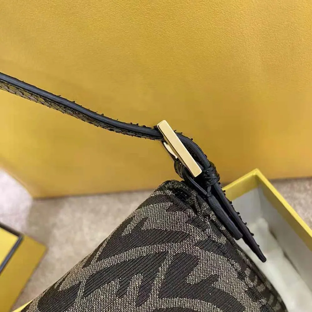 Fendi Baguette 1997 Brown Jacquard FF Vertigo Bag for Women Fendi Baguette 1997 Brown Jacquard FF Vertigo Bag for Women