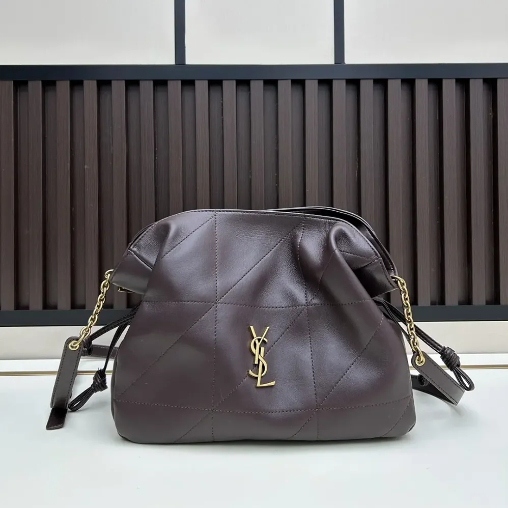 Saint Laurent YSL Jamie Shoulder Pouch In Lambskin for Women in Maroon Saint Laurent YSL Jamie Shoulder Pouch In Lambskin for Women in Maroon