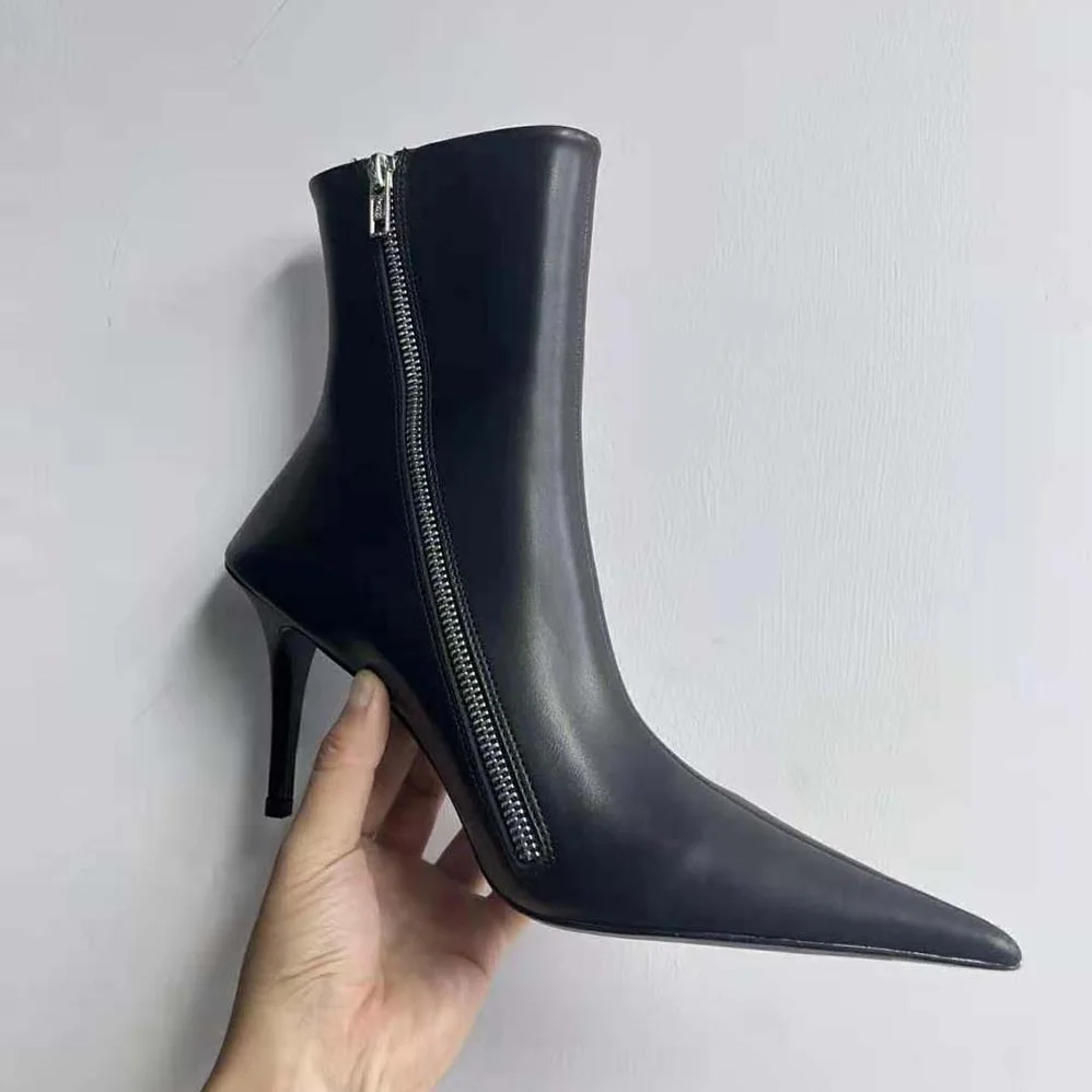 Balenciaga Witch 110mm Bootie in Black Shiny Soft Sheepskin for Women Balenciaga Witch 110mm Bootie in Black Shiny Soft Sheepskin for Women