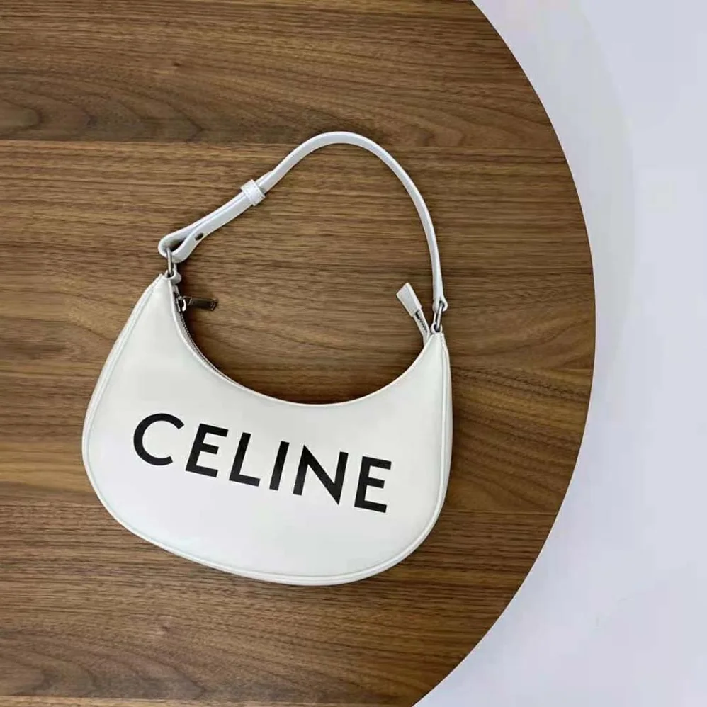 Celine Ava Bag in Smooth Calfskin with Celine Print for Women in White Celine Ava Bag in Smooth Calfskin with Celine Print for Women in White