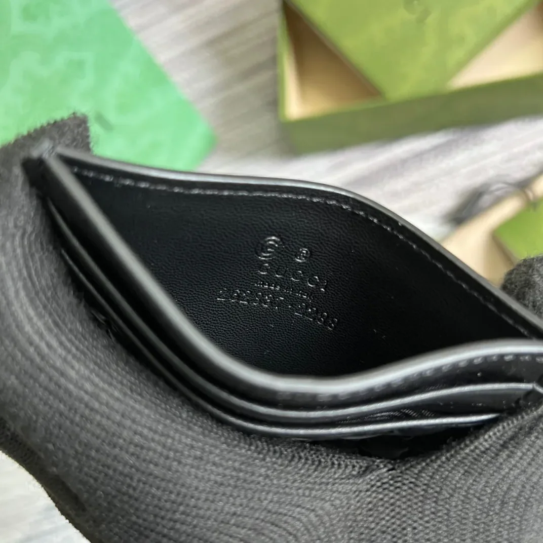 Gucci GG Ssima Card Case Black / Gucci GG Ssima Card Case Black /