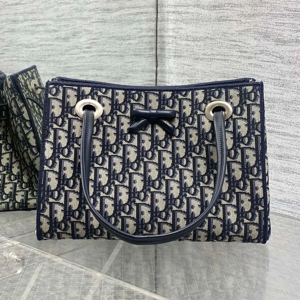 Dior Small Shopping Bag Blue Dior Oblique Jacquard for Women Dior Small Shopping Bag Blue Dior Oblique Jacquard for Women