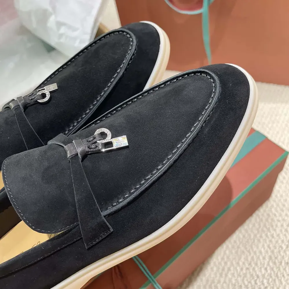 Loro Piana Summer Charms Walk Loafers for Unisex in Black