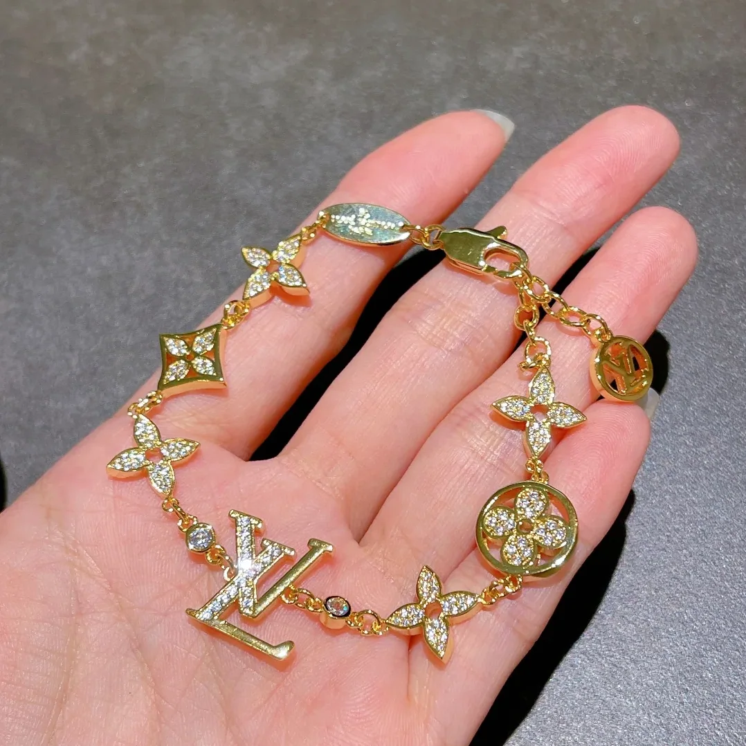 Louis Vuitton LV Blossom Charms Bracelet Gold Tone