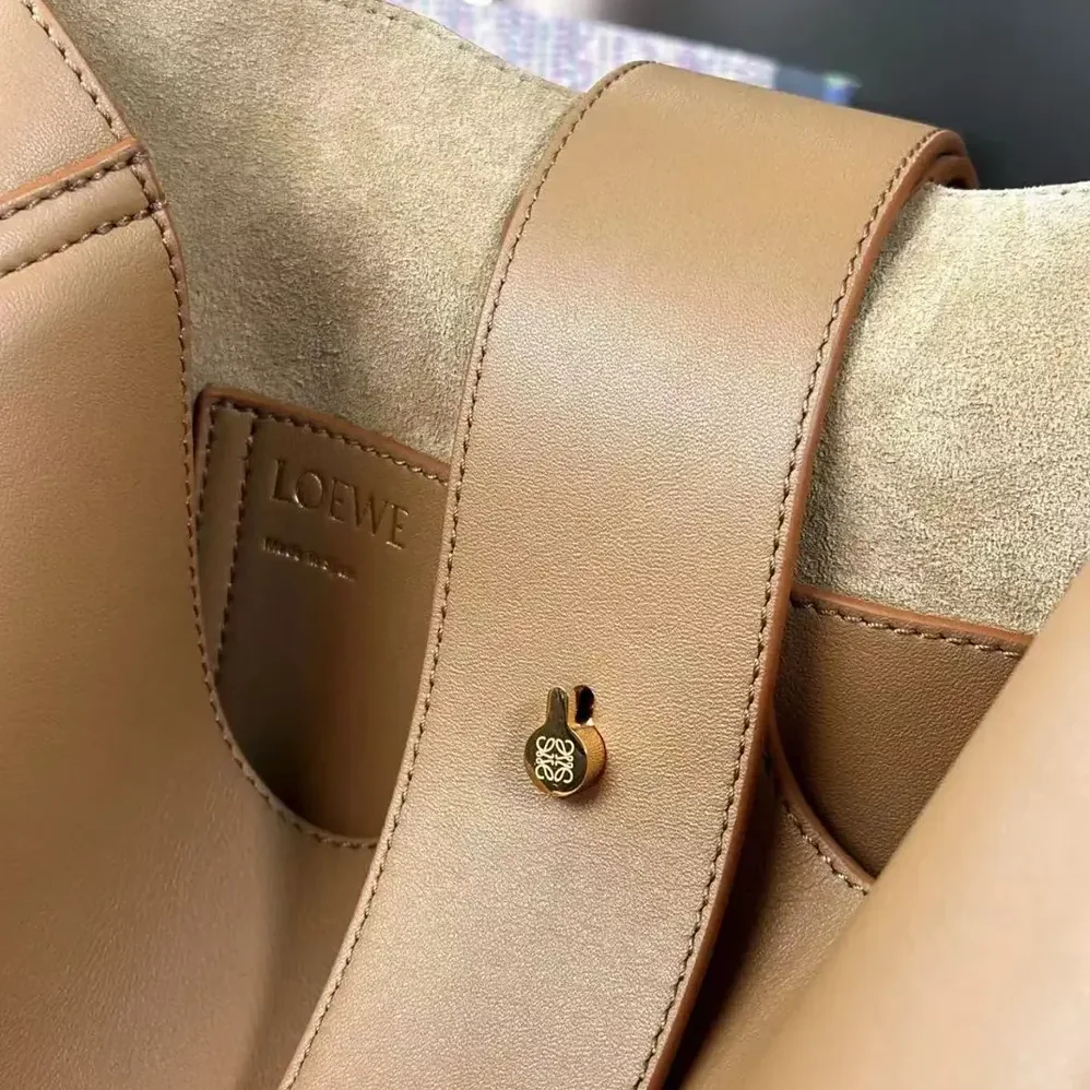 Loewe Medium Pebble Bucket Bag in Mellow Calfskin for Unisex in Brown