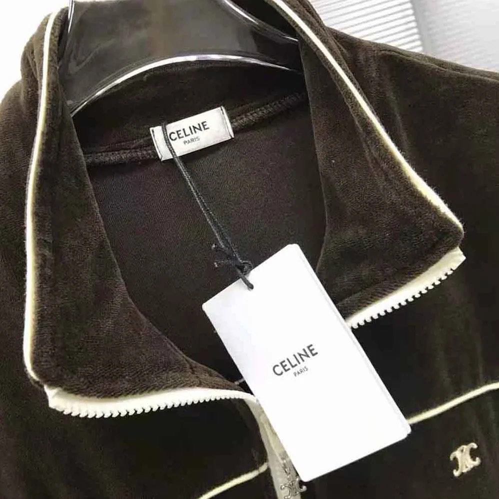 Celine Triomphe Jersey Sweatshirt in Velvet for Women