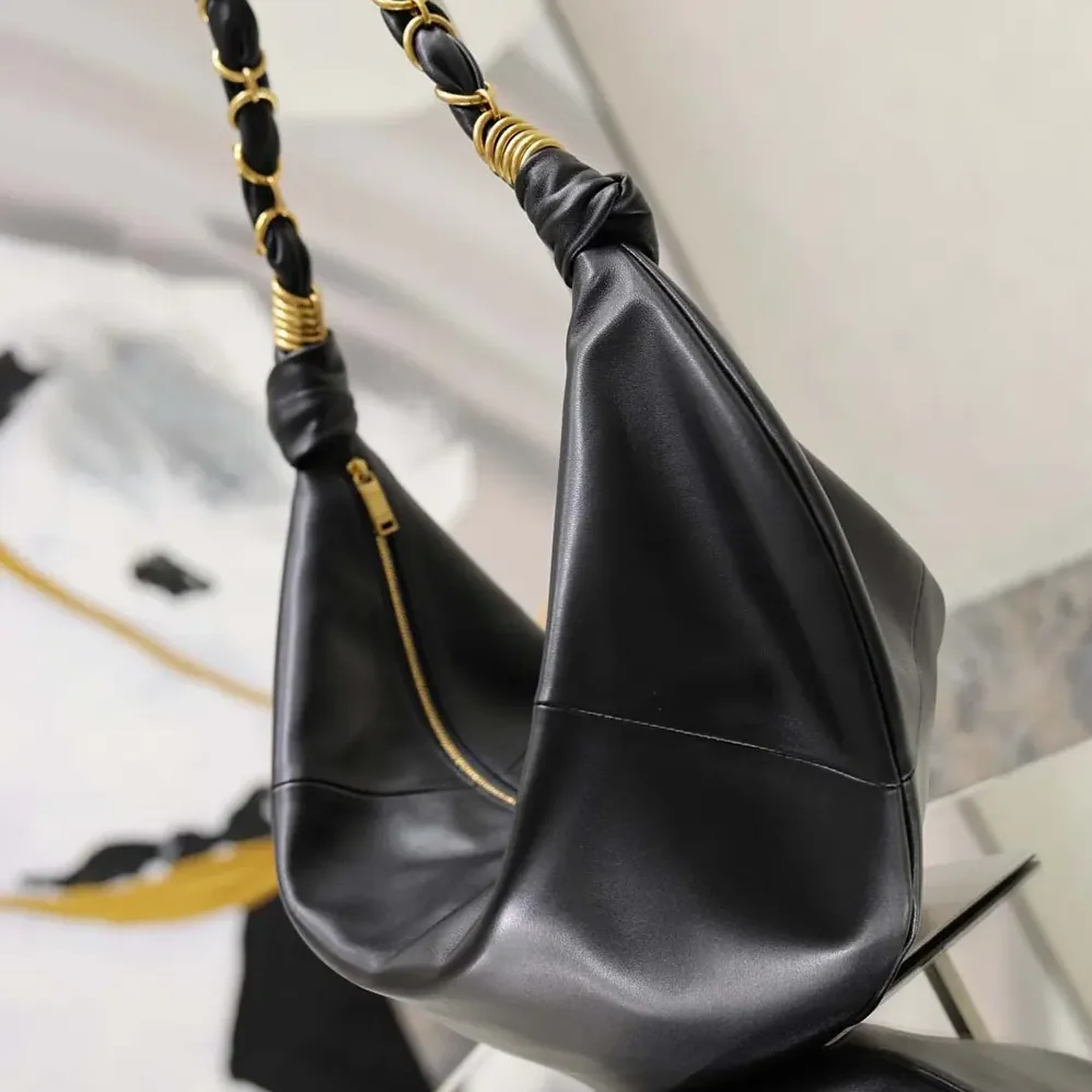 Saint Laurent YSL Amalia Small Hobo In Lambskin for Women in Black