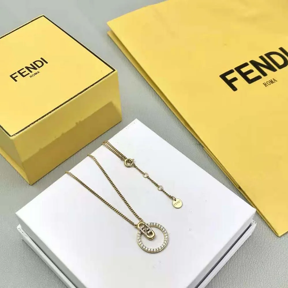Fendi O Lock Necklace Gold for Women in Colored