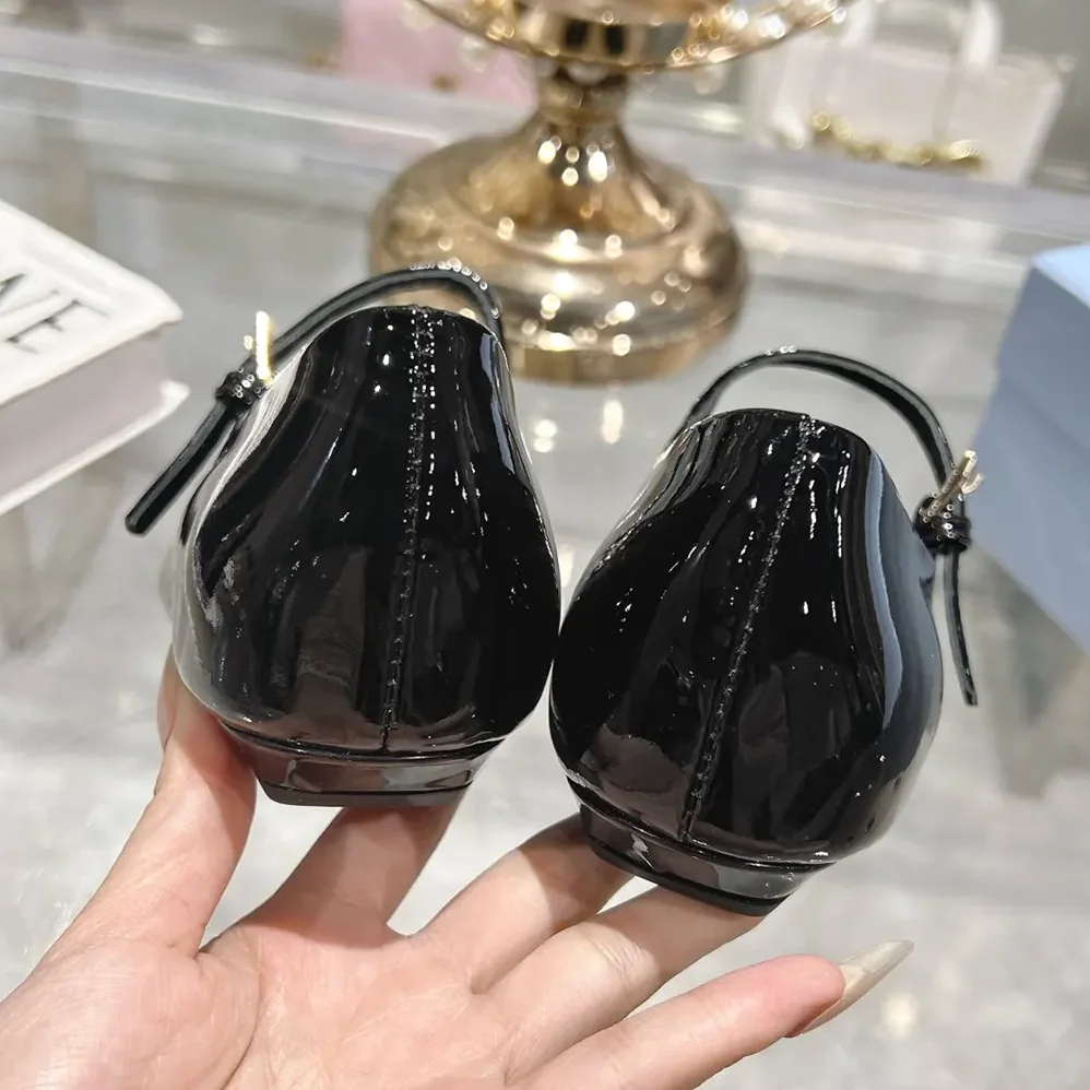 Prada Brushed leather Mary Jane ballerinas for Women in Black